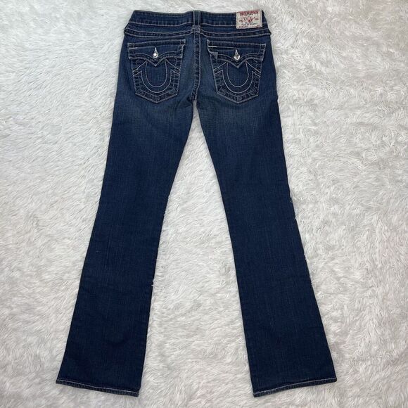 True Religion‎ Becky Women's Jeans Denim Flap Pocket White Boot Cut size 27 USA - Picture 14 of 16